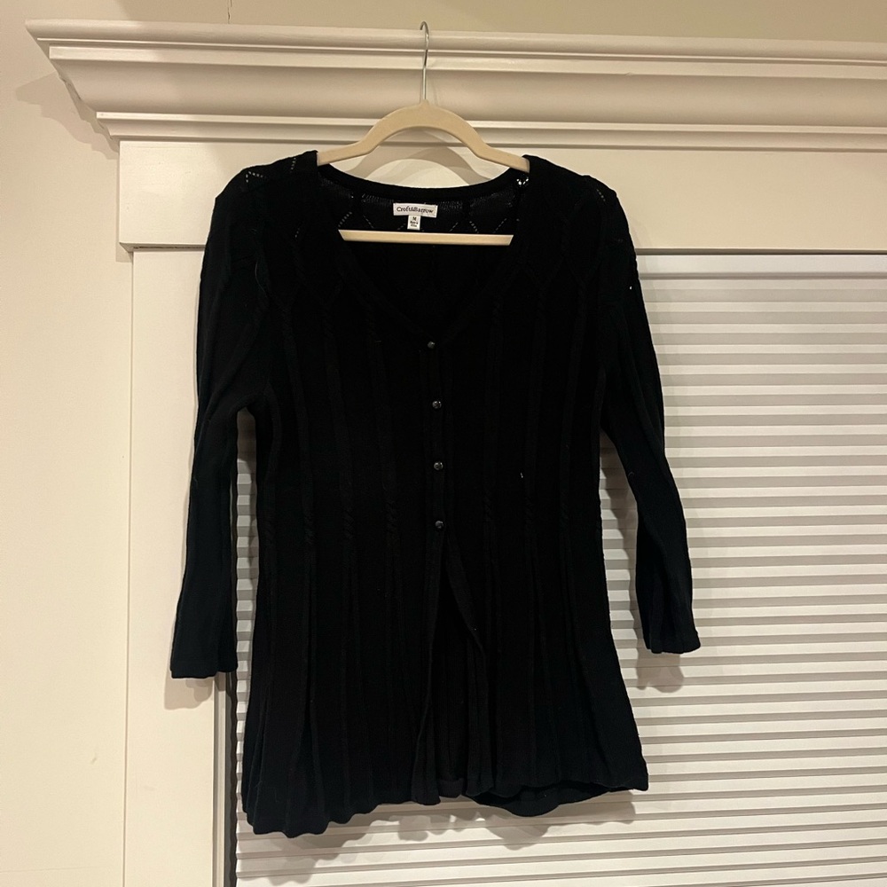 Croft & Barrow Quarter Sleeve Button Up Cardigan